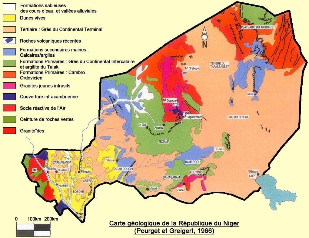 Carte géologique du Niger