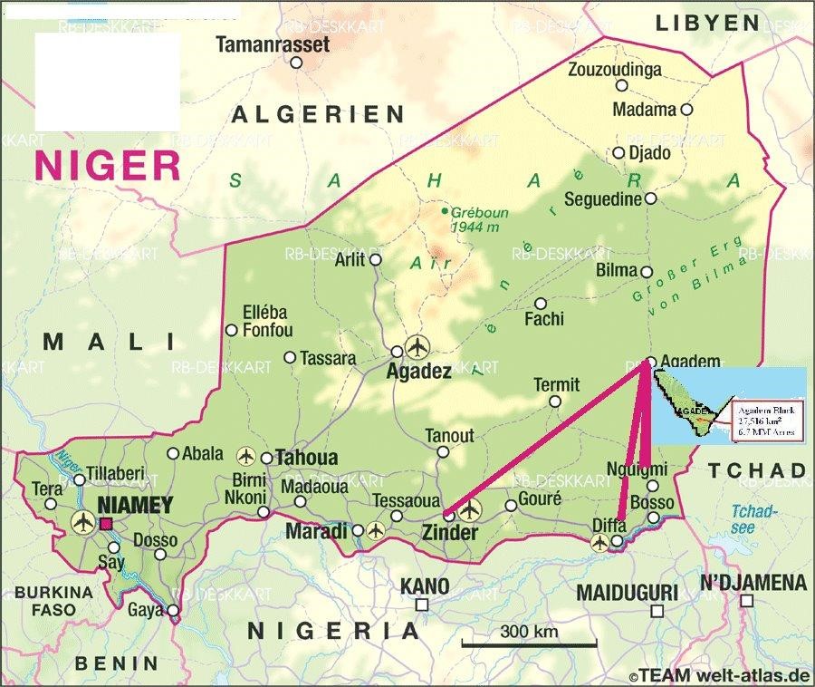 Situation géographique du Niger